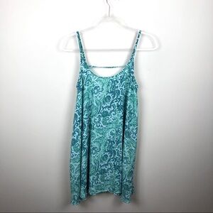 Free People Emily Slip Dress Blue & Green Floral